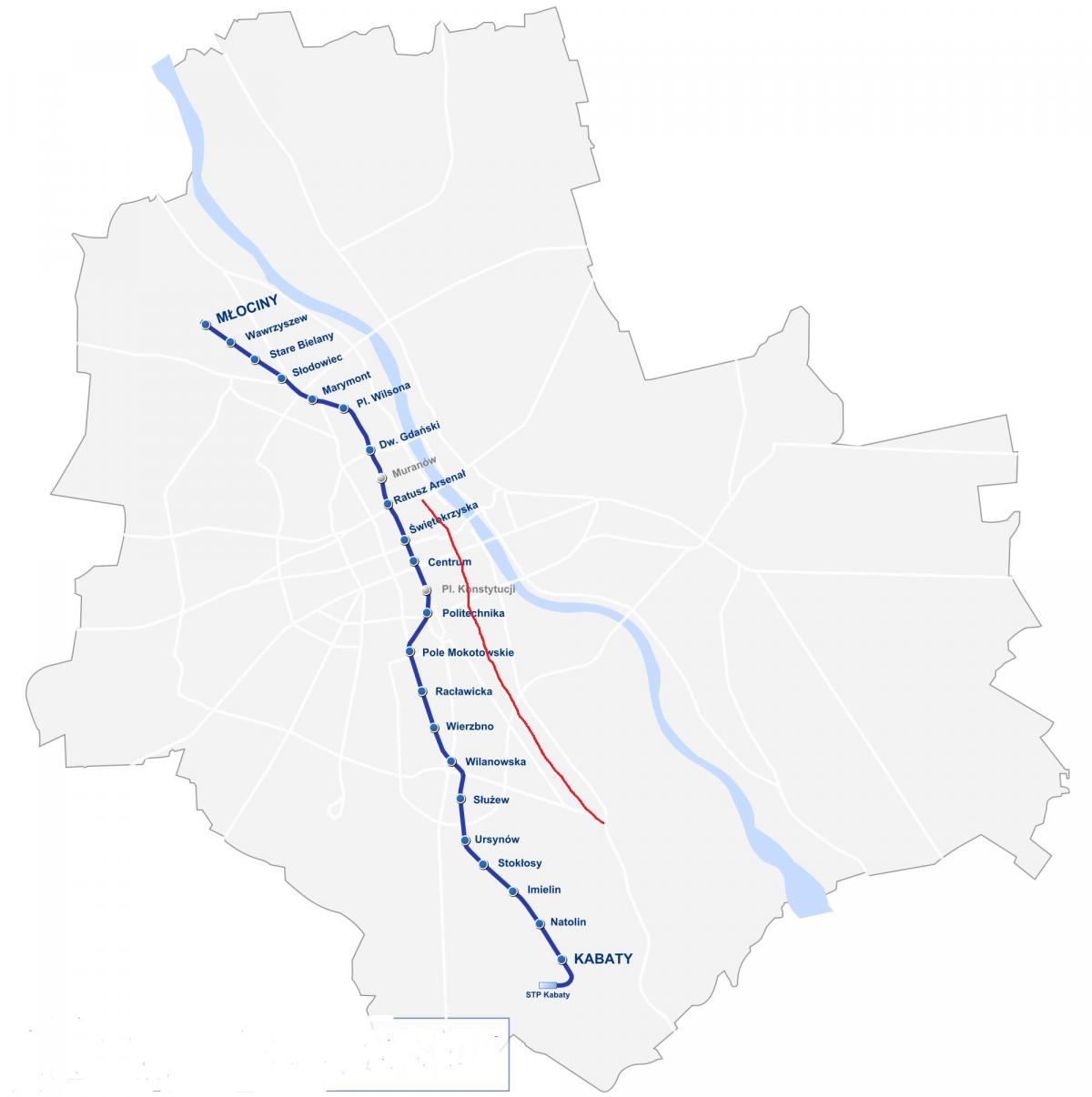 Mapa de Varsóvia, a royal route 