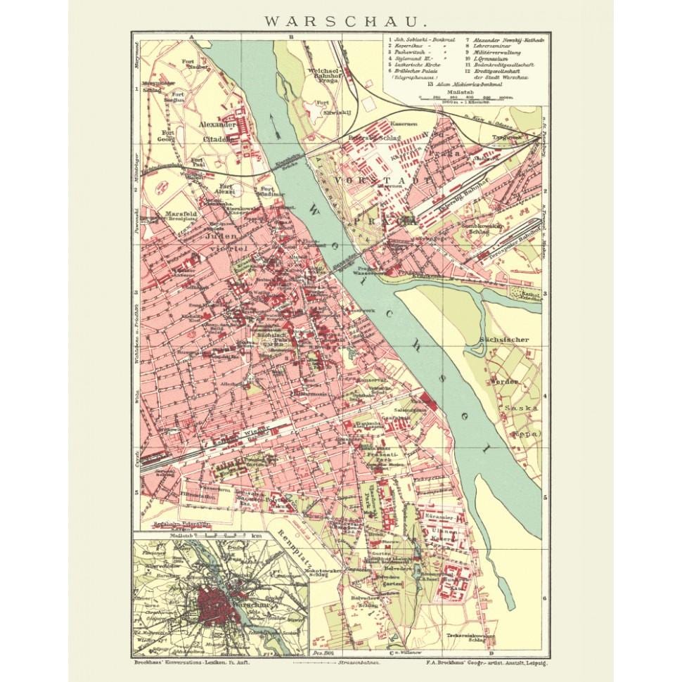 cidade velha de Varsóvia mapa