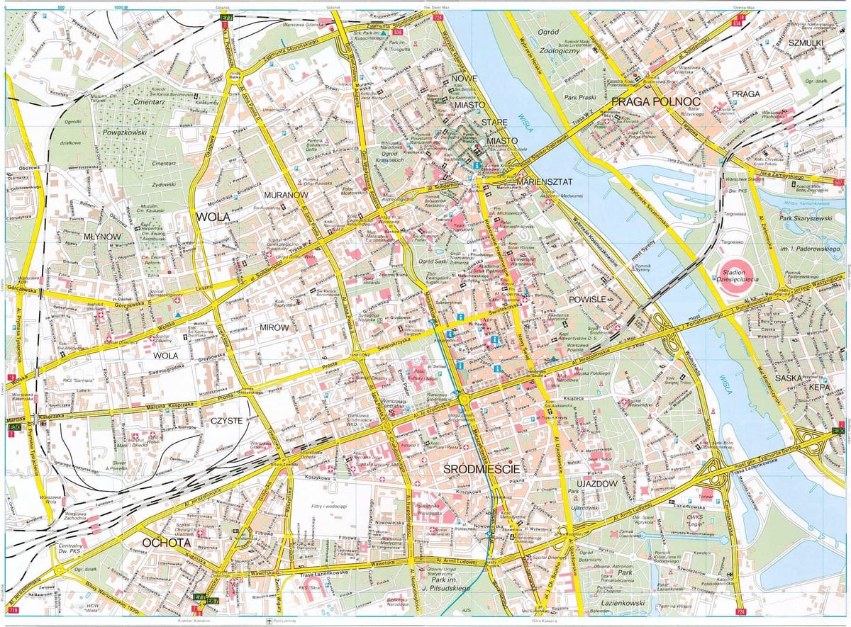 Varsóvia, na polônia mapa