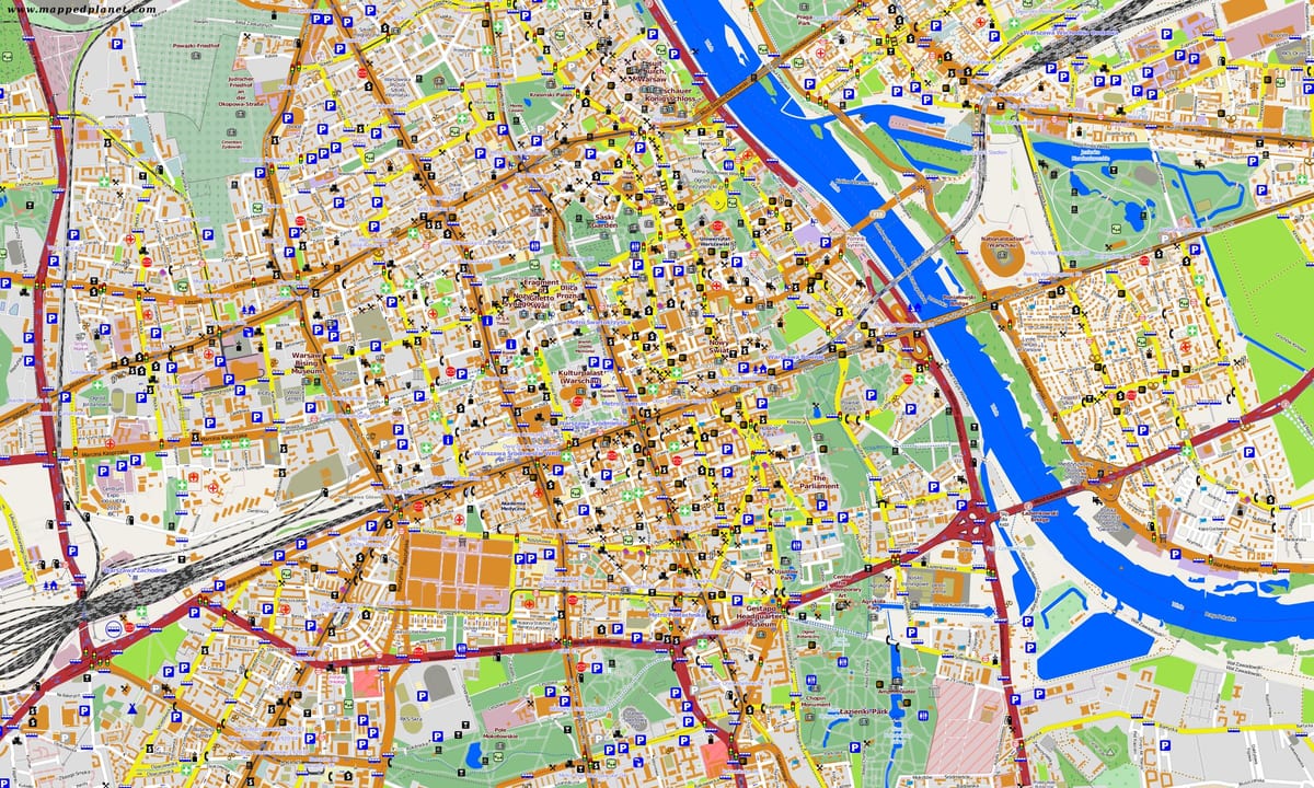 Mapa de Varsóvia offline