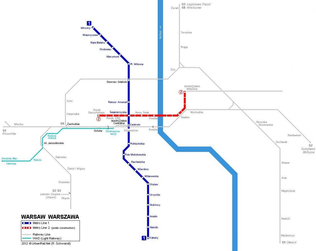 mapa do metro de Varsóvia