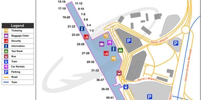 Varsóvia aeroporto frederic chopin mapa