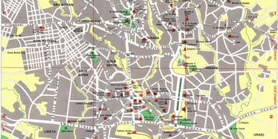 Mapa de atrações de Varsóvia 