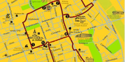 Varsóvia hop on hop off mapa