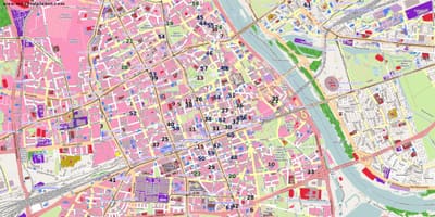 Mapa da cidade de Varsóvia 