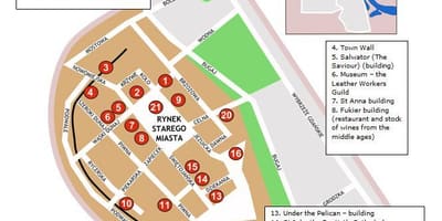 Varsóvia mapa de cidade velha