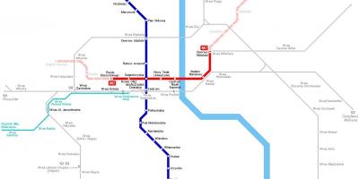 Mapa do metrô de Varsóvia polônia