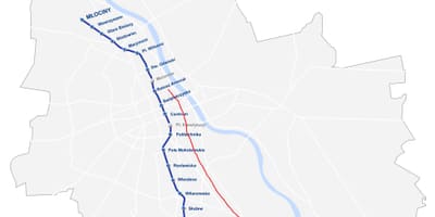 Mapa de Varsóvia, a royal route 