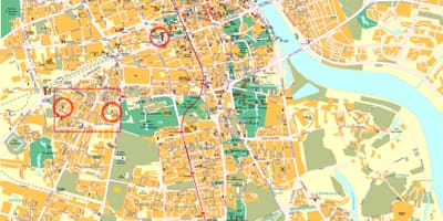 Mapa de rua do centro da cidade de Varsóvia