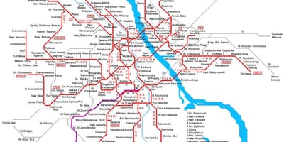 Varsóvia trem mapa