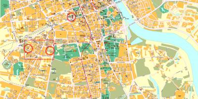 Mapa de rua do centro da cidade de Varsóvia