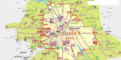 Mapa de Varsóvia ônibus 